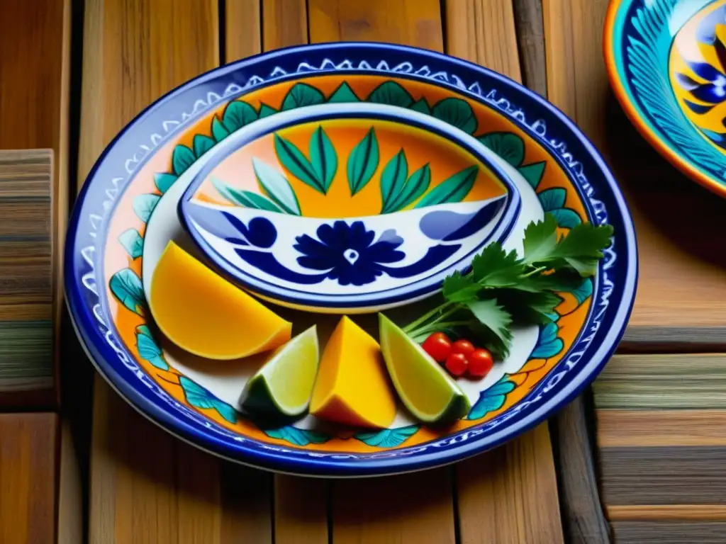 Plato de cerámica Talavera con comida mexicana, historia cerámica talavera cultura