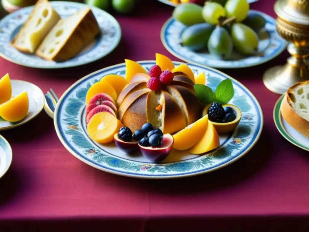 Exquisita mesa renacentista del Palio di Siena Plato renacentista con recetas históricas renacimiento Palio Siena en opulenta mesa decorada