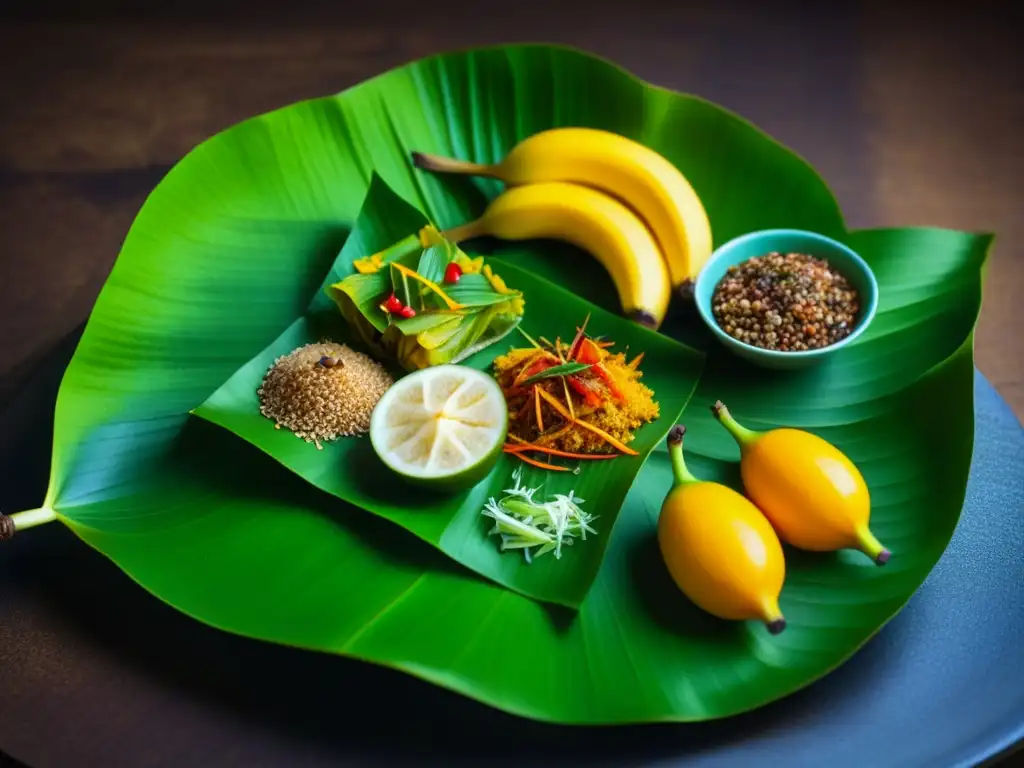 Un plato tradicional del sudeste asiático con colores vibrantes y especias intrincadas, reflejando la rica historia culinaria de la región