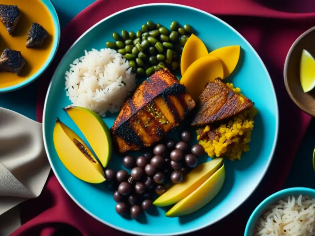 Plato vibrante de recetas históricas caribeñas cultura alimentaria