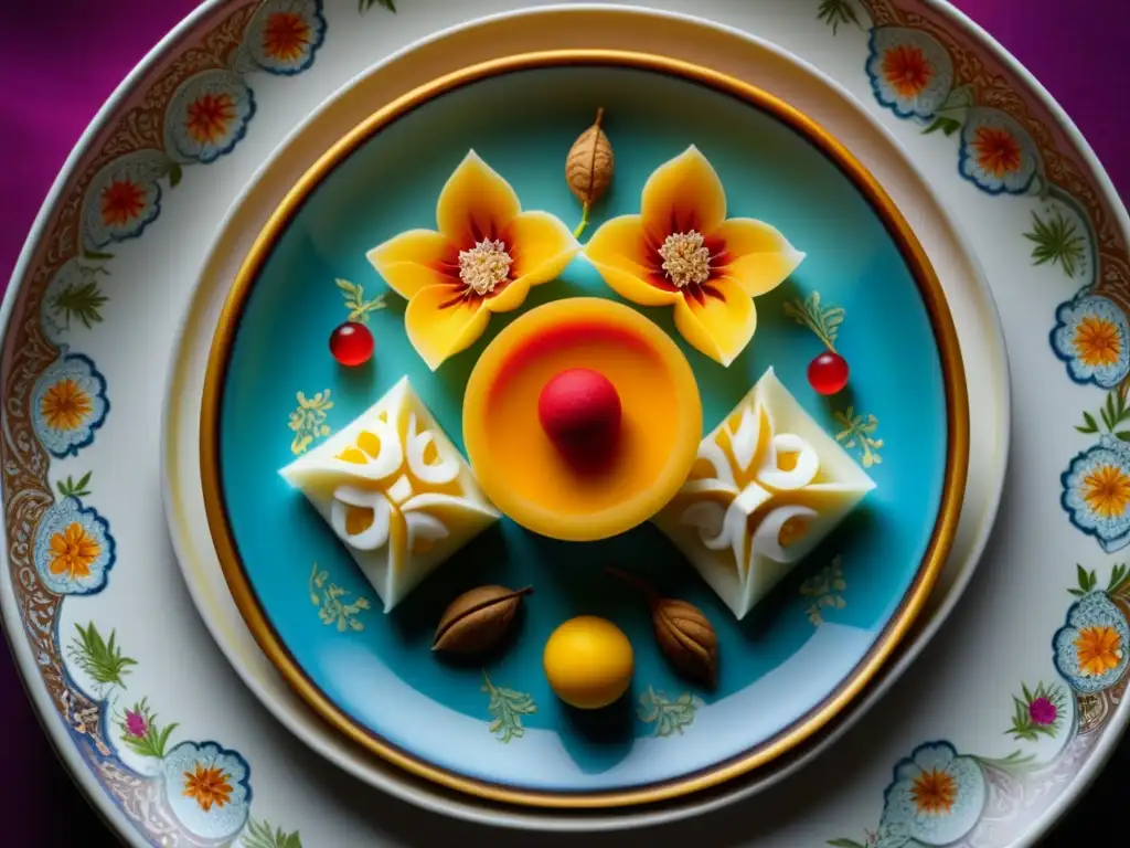 Un postre histórico fusionando sabores de India y China en una obra de arte culinaria