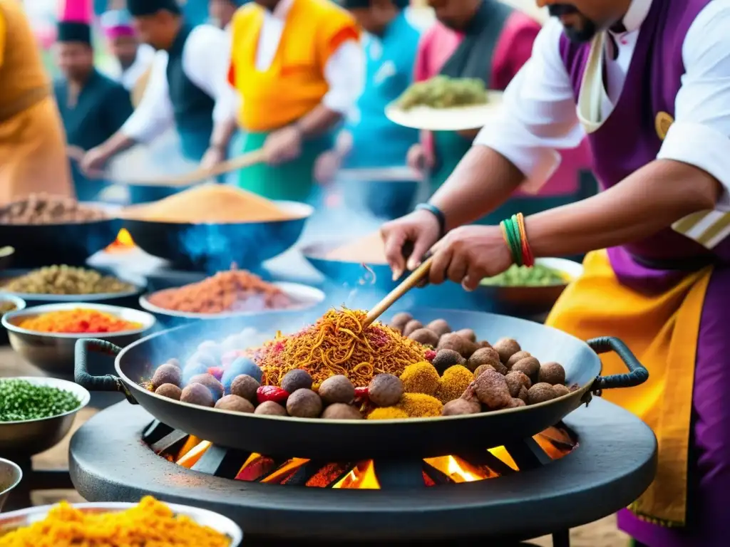 Deléitate con la preparación de platos históricos MongolIndios para probar en un vibrante festival de la India del Norte