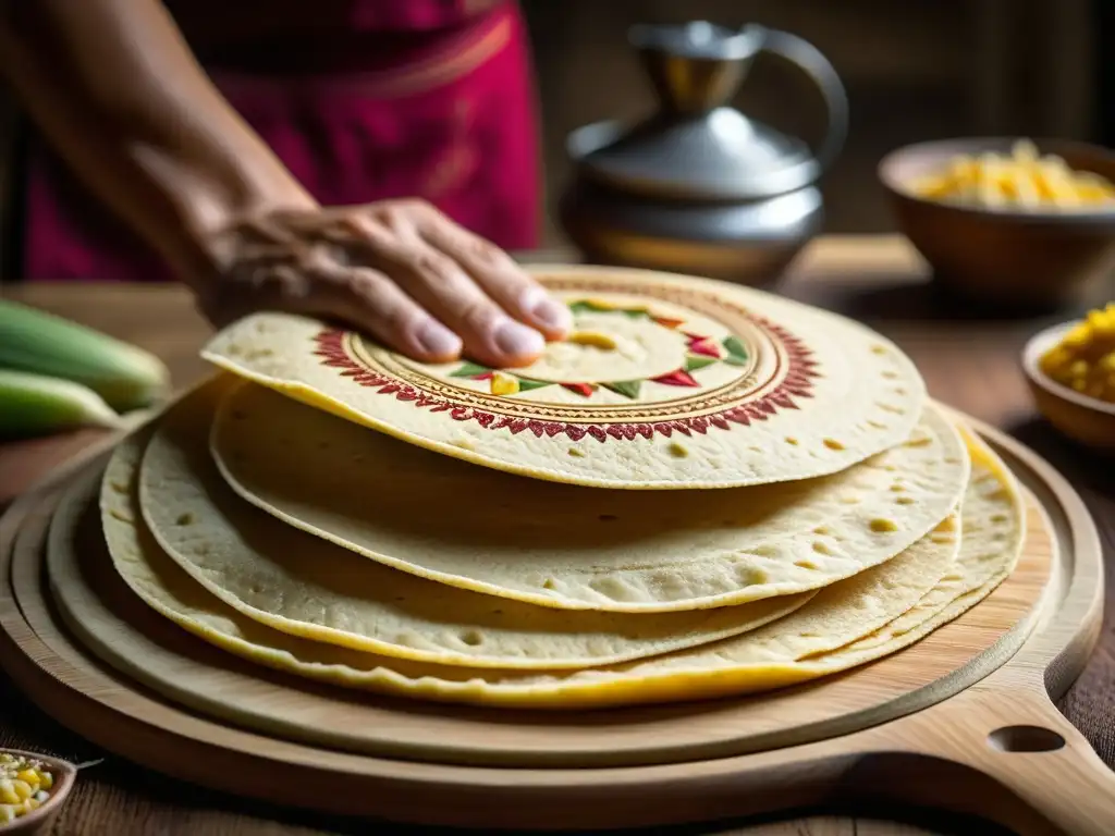 Proceso artesanal de hacer tortillas de maíz en prensa tradicional resalta la importancia del maíz en la culinaria TexMex