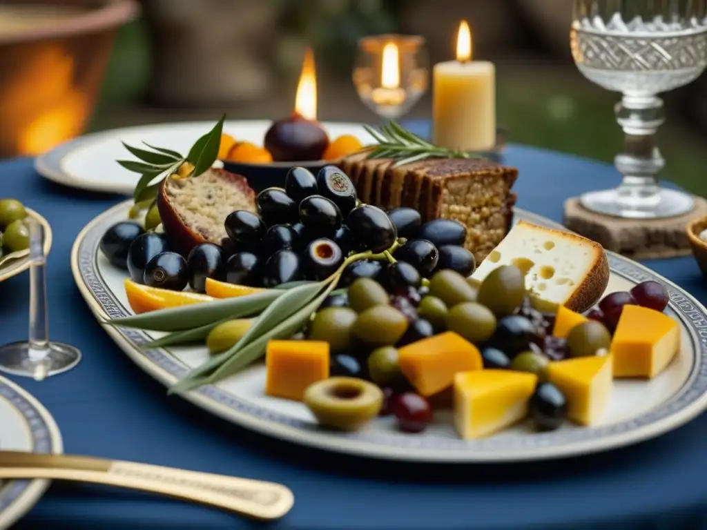 Una recreación detallada de un banquete griego antiguo con recetas históricas culturas épocas banquetes