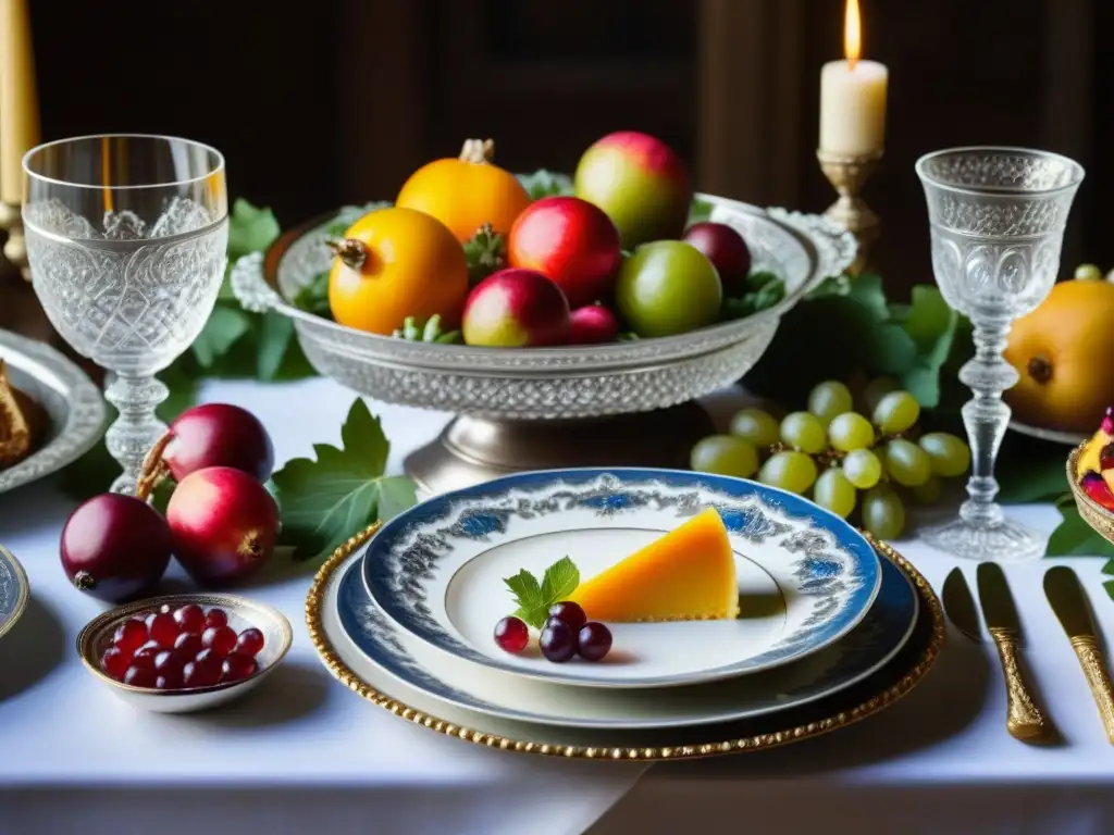 En el Renacimiento, una mesa opulenta rebosa de gastronomía en un contexto cultural histórico