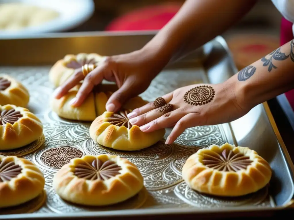 Un repostero magrebí moldea Maamoul con herencia andalusí