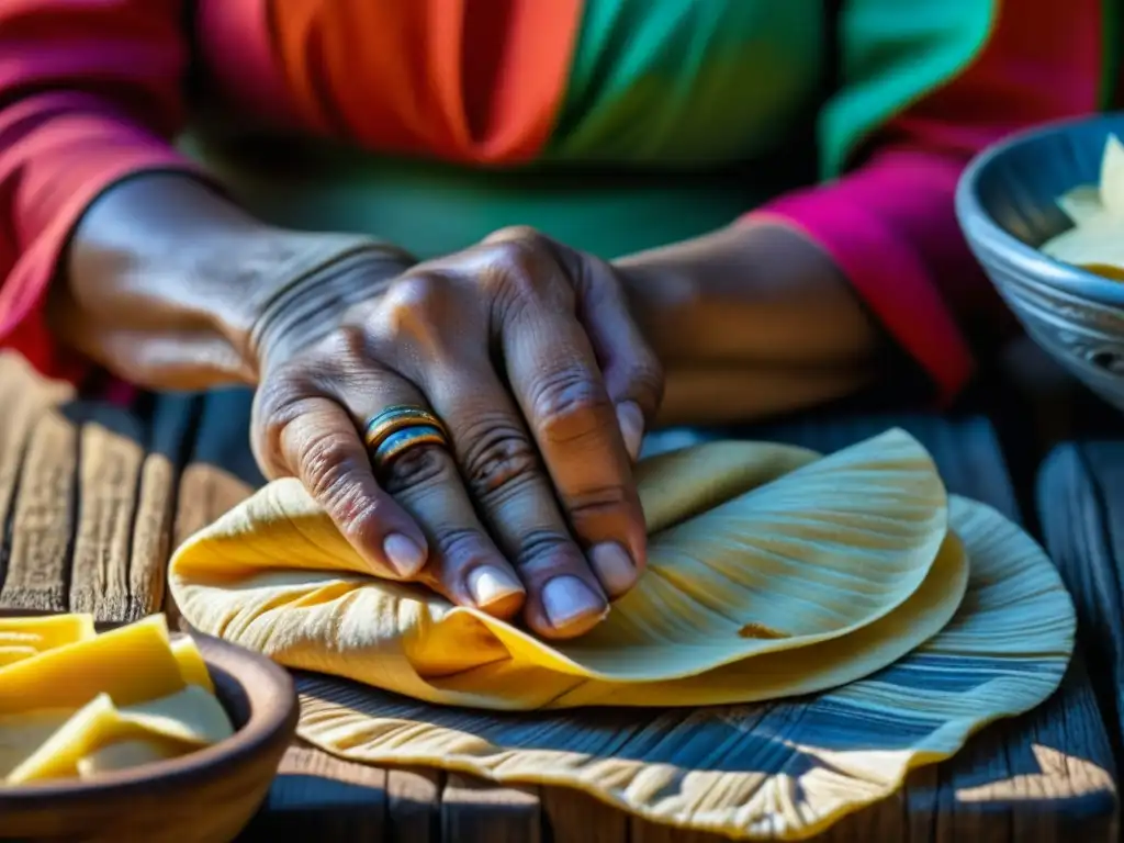 Retrato detallado de Mujeres en la cocina durante la Revolución Mexicana, amasando tortillas con manos desgastadas y maíz vibrante