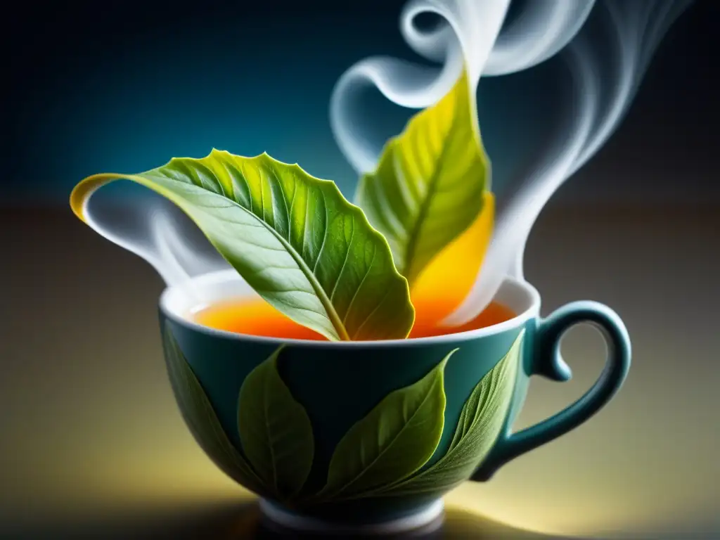 El té revela su revolución en colores y patrones al infusionarse en agua caliente, un espectáculo de transformación y esencia