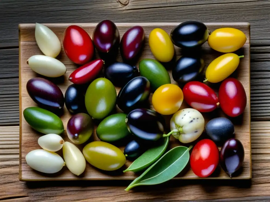 Una rica historia de culturas y épocas en cada detalle de frijoles de colores y formas, sobre madera