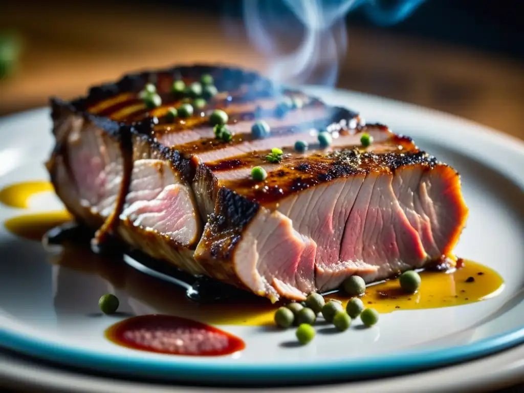 Delicada cocción sous vide de cerdo con tecnología moderna Reviviendo sabores antiguos con tecnología: inmersión circulatoria sous vide cocinando cerdo sazonado al vacío