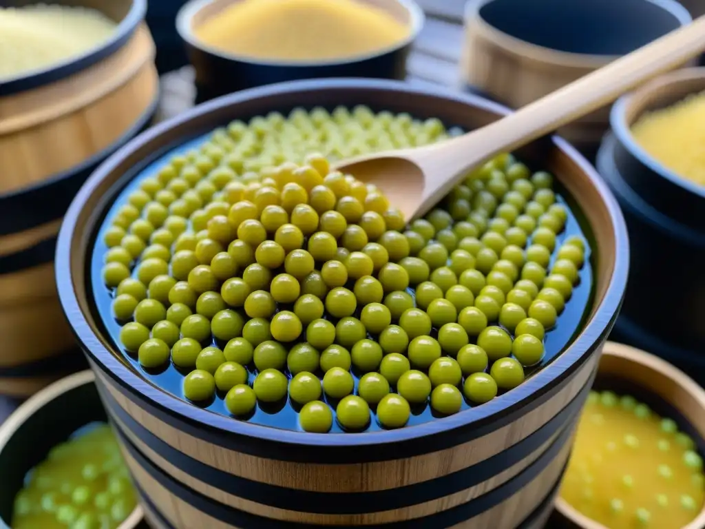 Secreto cocina japonesa: fermentación histórica de soja en barriles de madera