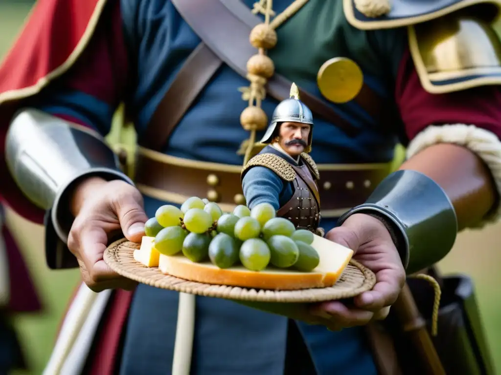 Soldados de diferentes épocas con alimentos clave que cambiaron batallas históricas