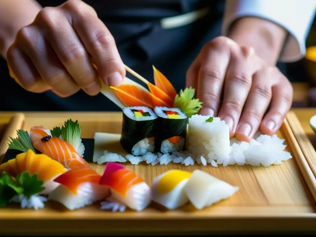 El sushi cobra vida: manos expertas crean piezas delicadas