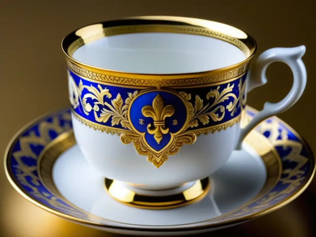 Una taza de porcelana de la corte de los zares rusos, deslumbrante en su opulencia y detalle artístico