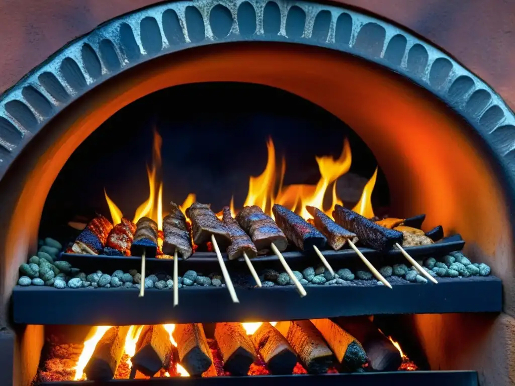 Técnica ancestral barbacoa hoyo Revolución: Antiguo horno de barro mexicano con carne jugosa asándose lentamente sobre brasas ardientes