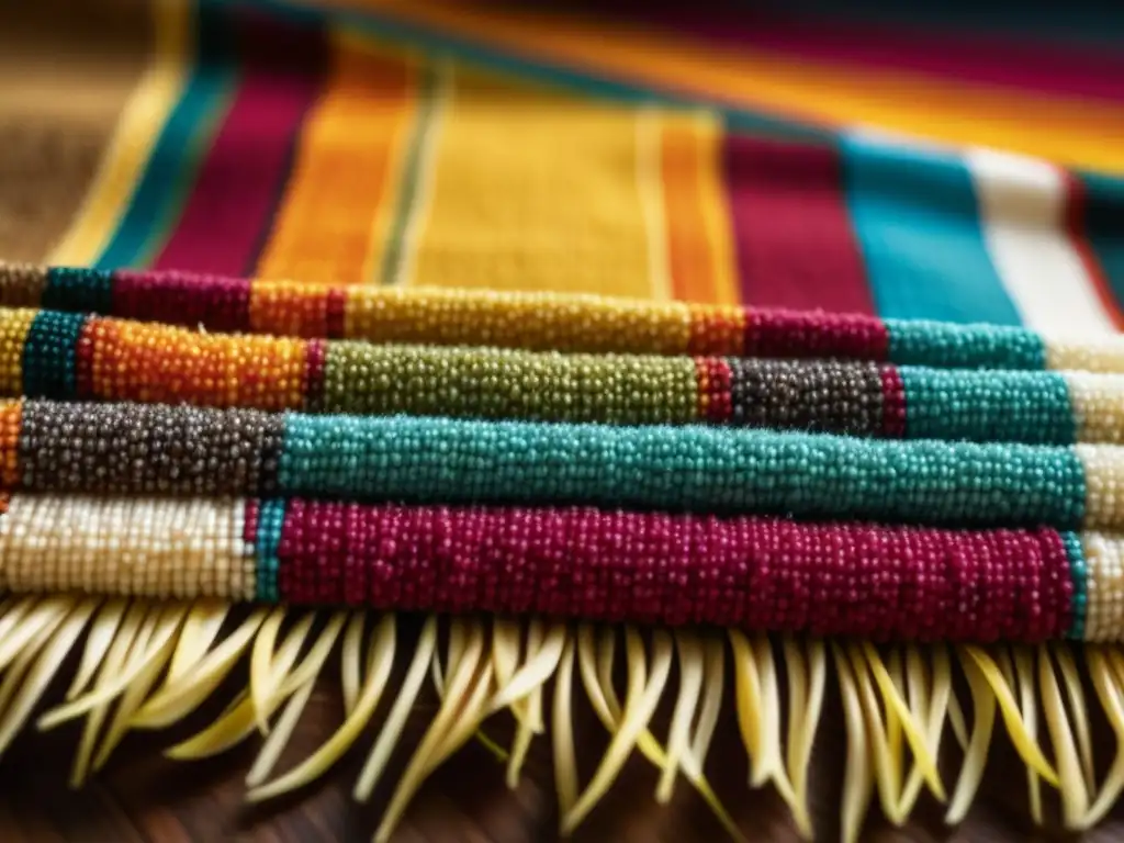 Patrón tradicional Inca de vibrantes granos de quinua en tela tejida, reflejando la diversidad alimentaria del Imperio Inca