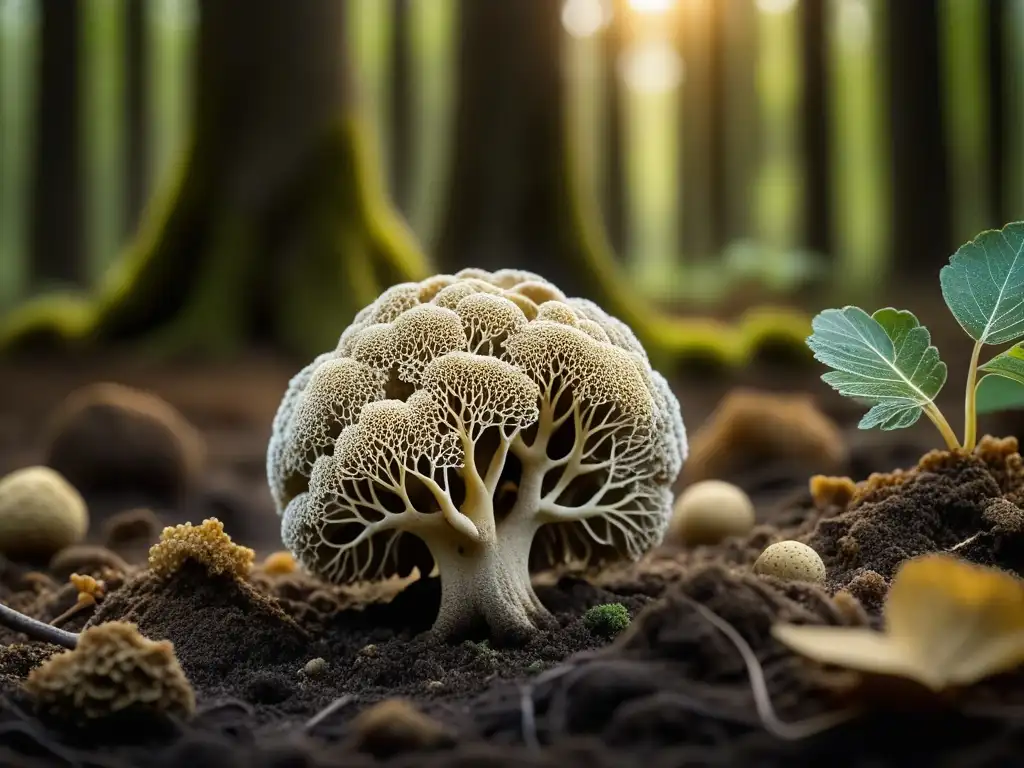 Una trufa blanca desenterrada en un bosque italiano, revelando la historia de las trufas y su entorno mágico