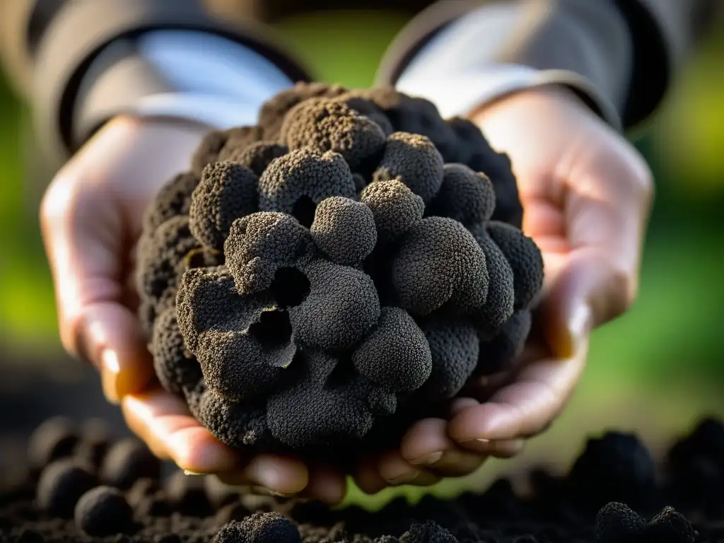 Una trufa negra terrosa y su textura única, símbolo de lujo en la gastronomía desde el Renacimiento