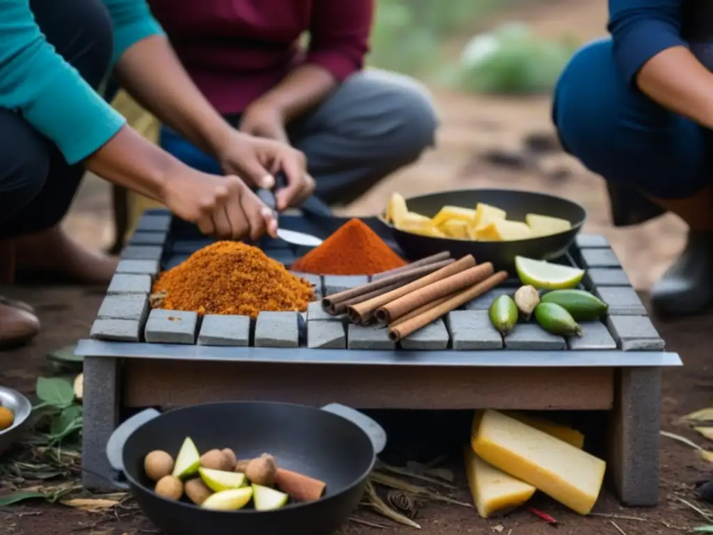 Unidas por la Innovación culinaria en tiempos de conflicto, mujeres preparan comida en improvisada cocina al aire libre