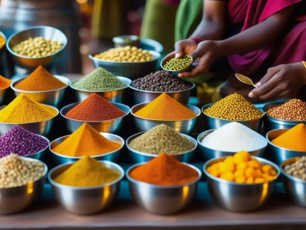 Un vibrante mercado de la India antigua: ingredientes gastronomía India época Mongol