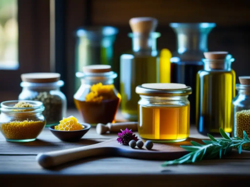 Vista cercana de mesa con ingredientes medievales para recetas fortalecer sistema inmune